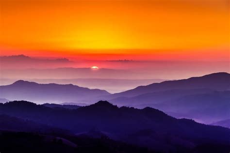 Pemandangan Di Atas Gunung Sunset Pictures Nature Photography