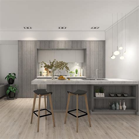 The gray high gloss cabinets will be the focus point of the kitchen. Hot Selling Modern Design Handless High Gloss Lacquer ...