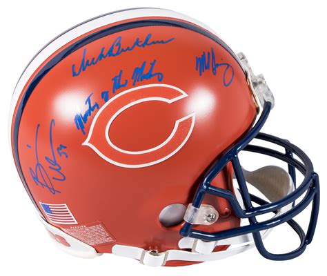 Lot Detail Dick Butkus Mike Singletary And Brian Urlacher Multi Signed Chicago Bears Full Size