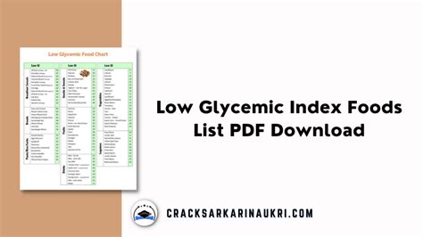 Low Glycemic Index Foods List Pdf 2023 Download Crack Sarkari Naukri