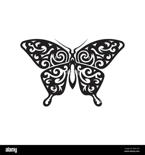 Black Silhouette Butterfly Vector Template Design Stock Vector Image