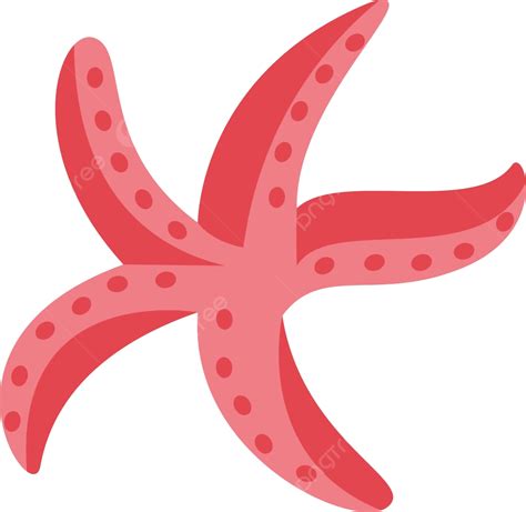 White Background Vector Illustration Of A Pink Sea Star Vector