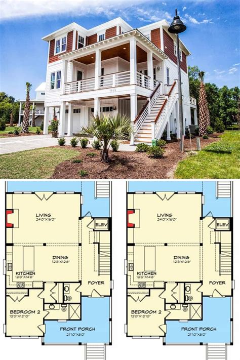 2 Story Beach House Plans Small Two Story Beach House Plans Home
