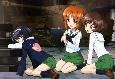 Anime Girls Und Panzer Hana Isuzu Miho Nishizumi Momo Kawashima