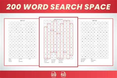 200 Word Search Space Puzzle Graphic By Hiyokay · Creative Fabrica