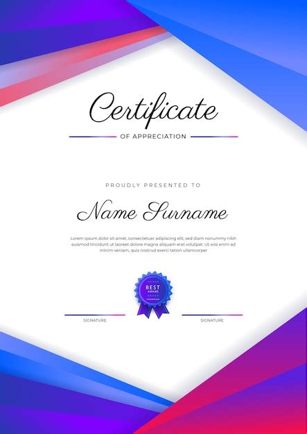 Plantilla De Certificado De Diploma Colorido Elegante Moderno
