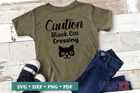 Caution Black Cat Crossing Graphic By Svgs101 · Creative Fabrica