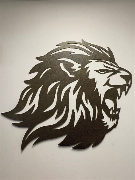 Roaring Lion Metal Wall Art Lion Head Decor Lion Decor Etsy