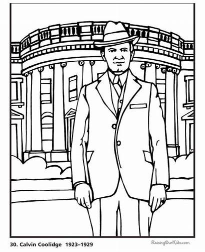 Coolidge Calvin Coloring Pages Biography Patriotic History