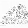 Godzilla Vs Kong Fighting Coloring Pages - XColorings.com