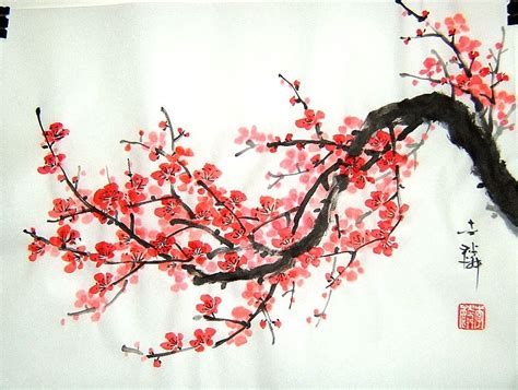 Acrylic Japanese Cherry Blossom Tree Painting Cherry Blossom Trees