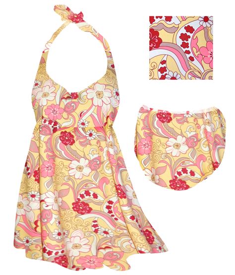 Sold Outretro Yellow And Red Flowers Print Plus Size Halter