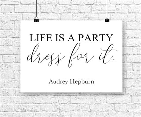 Life Is A Party Quote Printable Wall Art Dressing Room Decor Etsy