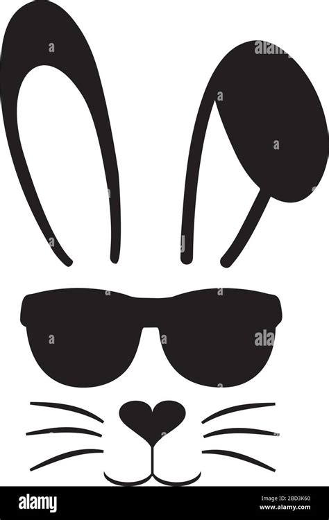 Vector Illustration Of An Easter Bunny Cute Bunny Silhouette With