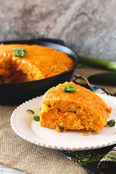 Skillet Cheddar Jalapeno Sweet Potato Cornbread Lemon Blossoms