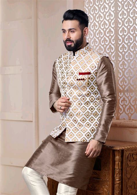 Buy Kurta Pajamajacket Sherwani For Men Silk Kurta Pajama Online In