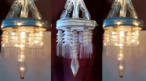 Plastic Chandelier Light Made From The Ends Of Plastic Bottles Bottle
