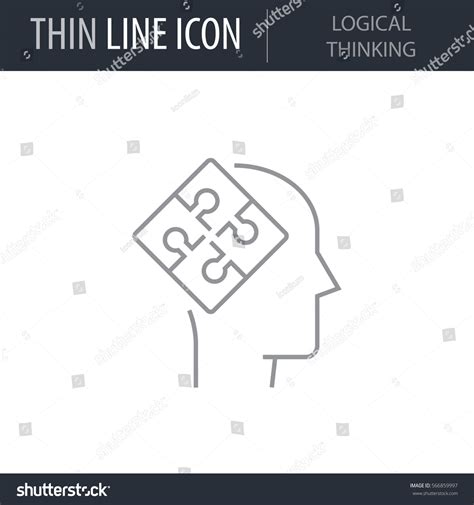 Symbol Logical Thinking Thin Line Icon Stock Vector Royalty Free