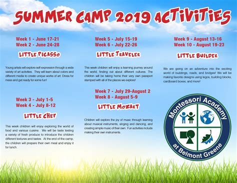 2019 Summer Camps At Montessori Academy At Belmont Greene Montessori