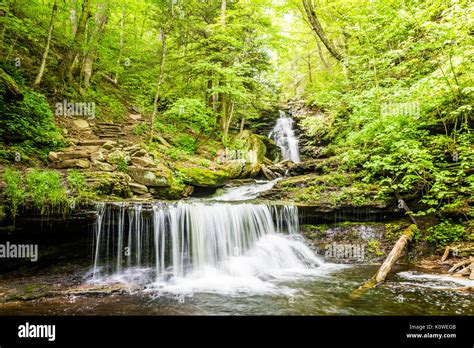 Scenic Waterfall In Ricketts Glen State Park In The Poconos In