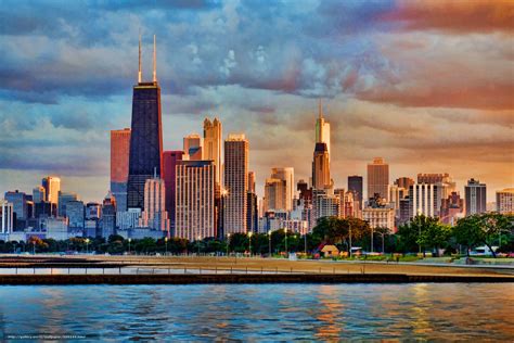 Download Wallpaper Chicago Usa City Night Free Desktop Wallpaper In