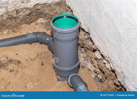 Installation Of Plastic Sewer Pipes In The Bathroom Stock Image Image Of House Home