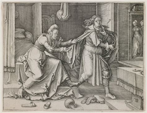 Joseph Escaping Potiphars Wife Lucas Huygensz Van Leyden Mia