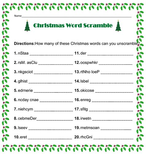 10 Best Printable Christmas Song Scramble Pdf For Free At Printablee