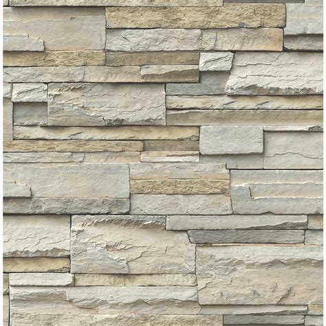 Nuwallpaper Stone Slate Peel And Stick Wallpaper Roll Nu2675 The Home