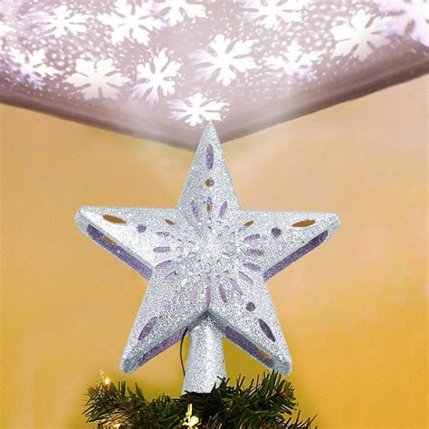 Christmas Tree Topper Lighted Star Tree Toppers With Led Rotating