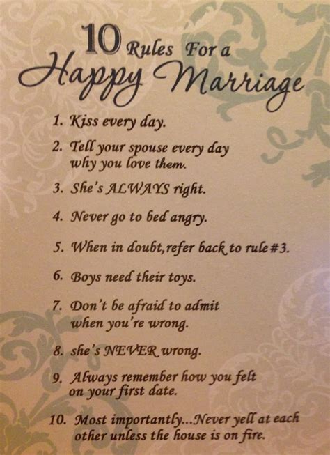 The Ten Rules For A Happy Marriage
