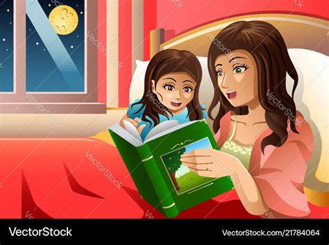 Mother Telling A Bedtime Story Royalty Free Vector Image