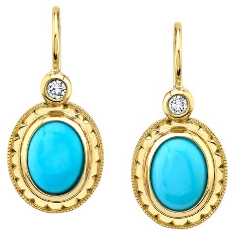 Stambolian Sleeping Beauty Turquoise Gold Drop Earrings For Sale At Stdibs