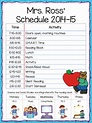 Class Schedule - Freebie! (The Teacher's Cauldron) | Classroom schedule ...