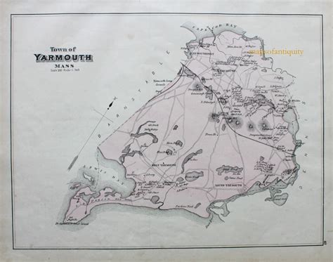Town Of Yarmouth P 43 Ma Antique Maps And Charts Original