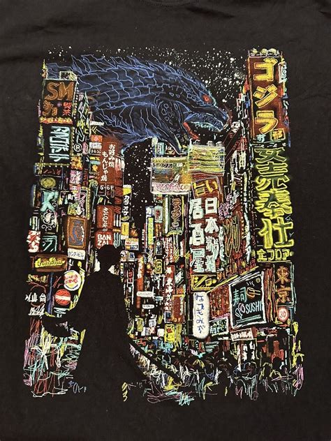 Threadless Kaiju City Godzilla Anime Artist Graphic B Gem