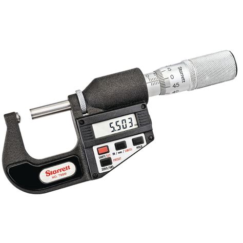 Starrett 788mexfl 0 25mm X 0001mm Digital Micrometer With Rounded Anvil