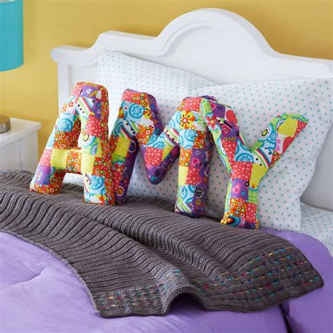 Patchwork Stuffed Letters Letter Pillows Sewing For Kids Diy T Card