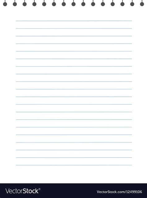 Blank Lined Paper Texture From A Notepad Vector Image