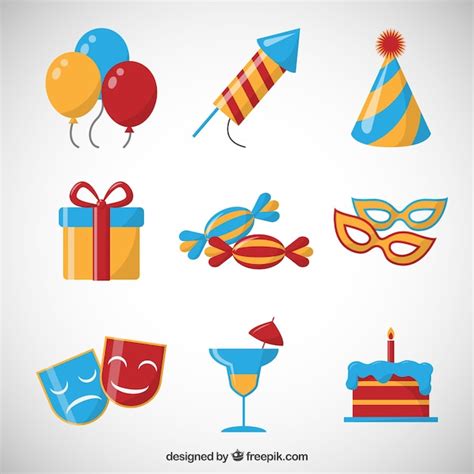 Free Vector Cartoon Party Elements Collection
