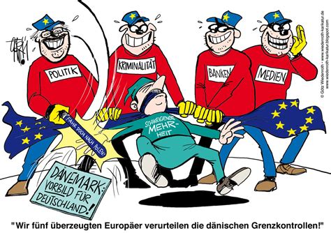 Schengen abkommen ausgesetzt, deutschland macht die grenzen dicht. Karikatur+Cartoon+Satire+Politik+Wirtschaft+Zeichnung ...