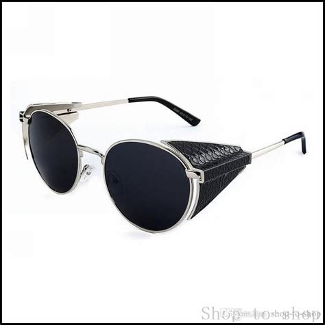 Vintage Retro Steampunk Round Metal Frame Inventor Sunglasses With Side Shields 60mm Lens Unisex