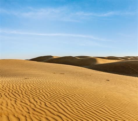 Dunes Of Thar Desert Rajasthan India Premium Photo