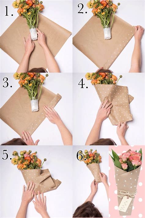 Enter this easy diy that'll show you how to take a basic bouquet and make it look like it came straight from a pro florist. How to wrap a flower bouquet with craft paper | Gift ...