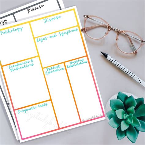 Why bother writing meeting notes anyway? MedSurg Note-Taking Template Printable Sunrise Color ...