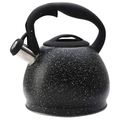 Premius Speckled Whistling Tea Kettle Stainless Steel Black 3 1