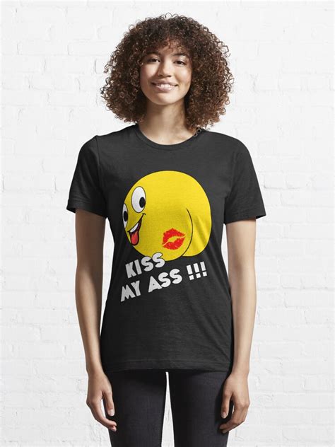 Emoji Kiss My Ass T Shirt For Sale By Catbydesign Redbubble Smile T Shirts Smiley T