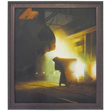 Wpa Styled Industrial Steel Mill Painting For Sale At 1stdibs