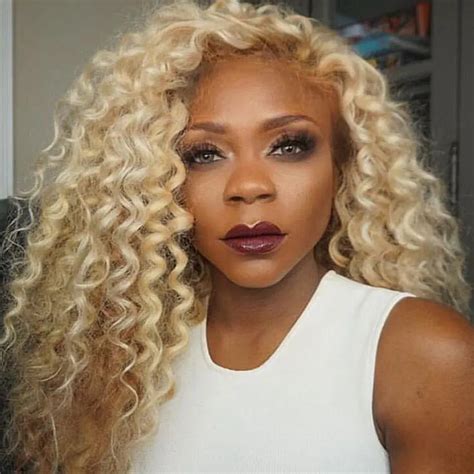 Short Blonde Ombre Wig Synthetic Lace Front Wig Dark Root Kinky Curly High Quality Lace Front