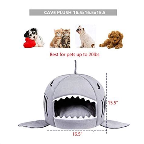 Tordes Washable Shark Pet House Cave Bed For Small Medium Dog Cat With